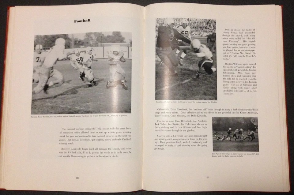 Rare 1953 University Of Louisville Kentucky Yearbook Johnny Unitas Football UL Foto 2 de 3