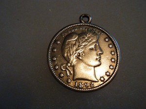 1892 Barber Quarter Love Token Lot # 13