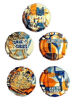 Lot Of 5 Cava Jaume Serra Bottle Foil Caps, Well Preserved