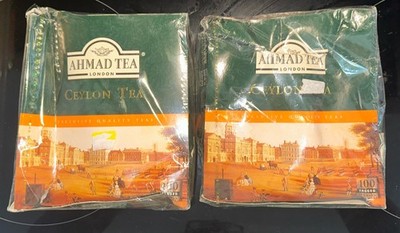 Ahmad Tea Ceylon tagged teabags, no envelopes, Sealed 2 Boxes (200 Total)