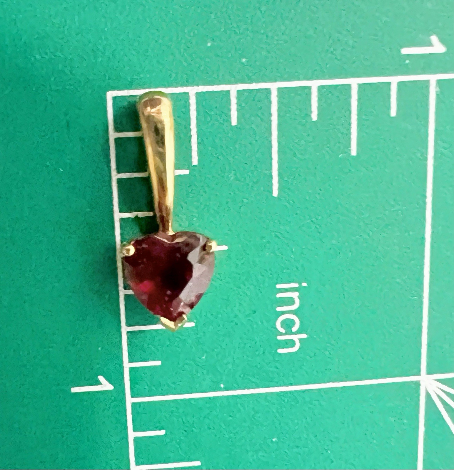 Signed 10k Solid Yellow Gold Lab Created Ruby Bir… - image 4