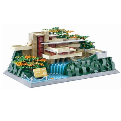 Fallingwater Pennsylvania Model Building Blocks Set Puzzle Bricks Toys 1220Pcs