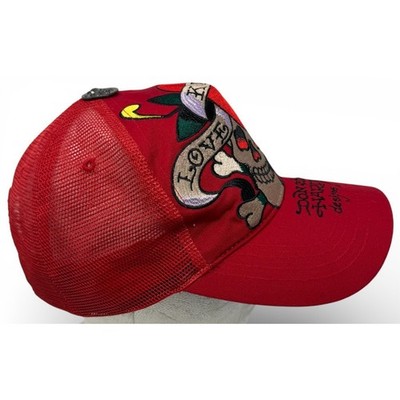 Vtg Ed Hardy Christian Audigier Trucker Hat Skull Snapback  display picture 2