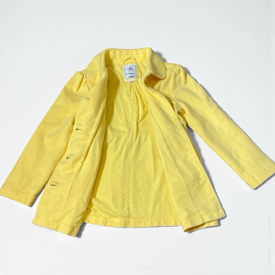 Chaqueta Gymboree Niñas Amarilla Margarita Ponte Chaquetón Abotonado Cuello Flor 5/6 Foto 3 de 4
