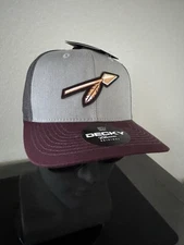 Retro Throwback Washington Redskins Arrow Logo Maroon Gray Trucker Snapback Hat