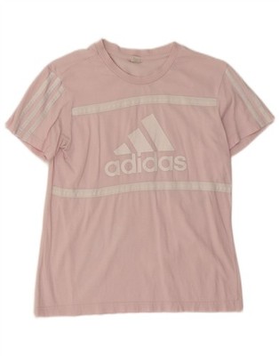 Adidas Damen Grafik T-Shirt Oberteil UK 12 Medium Pink CO10