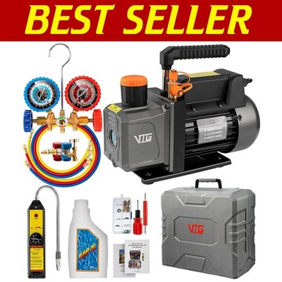 4.5 CFM HVAC Vacuum Pump Kit with Manifold Gauge Set - Portable & Efficient*