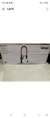 Kohler Sous - R10651-SD-BL Pro Style Pull Down Sprayer Kitchen Faucet Black NEW
