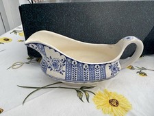 Vintage Old Willow Pattern Wide jug sauce / gravy Blue & white ware English