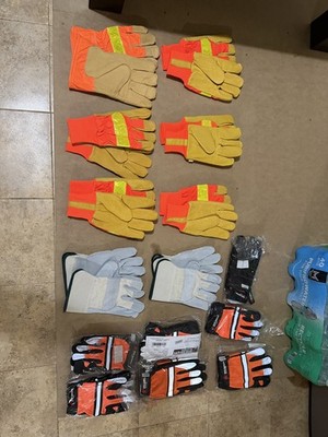 Brand new mixed safety glove lot   hi-vis, reflective, insulated, leather palm