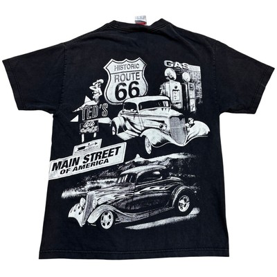 Vintage Y2K Route 66 Main Street of America AOP T Shirt Men's Large Biker