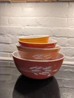 Pyrex Autumn Harvest Wheat Cinderella Mixing Bowl Set Vintage, 4-Piece