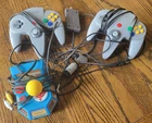 Nintendo 64 Controller Lot Of 2 OEM NES RF ADAPTER PAC MAN VINTAGE VIDEO GAME