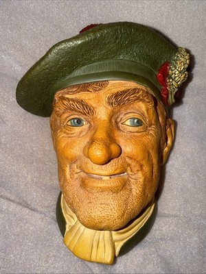 Vintage 1969 Bossons Jock Chalkware Character Heads Wall Heads, Made in England