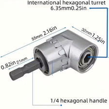 Winkelschrauber-Vorsatz Adapter Winkelkopf  Bithalter 105° ,Kohlenstoffstahl
