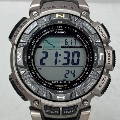 CASIO PRO TREK PRG-240T-7JF Tough Solar Triple Sensor Titanium Uhr Grau