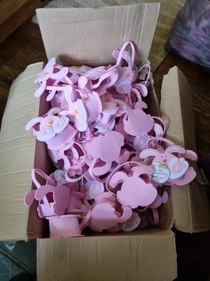 Restposten 50   NEU rosa   Hase Filz FROHE OSTERN Tüten Eiersuche Korb Hase