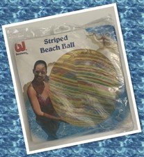 Vtg 2002 Bestway USA 48 /122 cm Jumbo Striped Blue/Black Beach Ball - NEW IN PKG