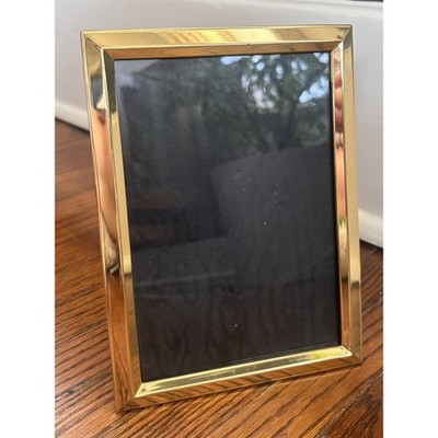 Vintage MCM Gold Toned Frame. Black silk background Picture Frame 5 x 7