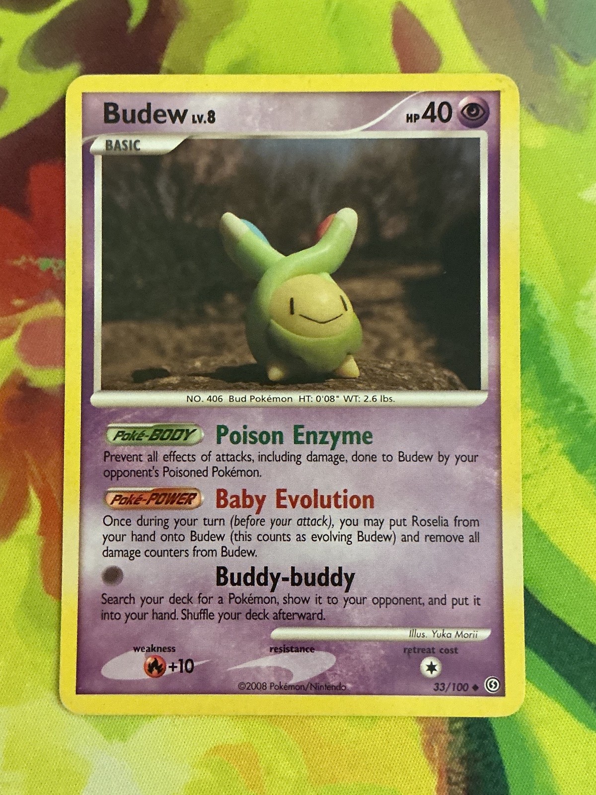 Budew 33/100 Uncommon Stormfront Pokemon Moderately Played
