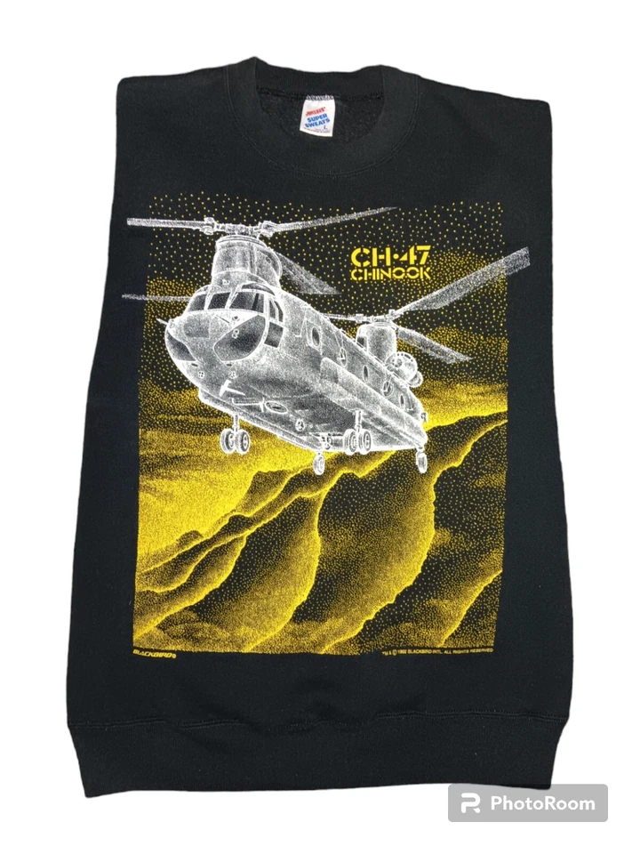 De Colección Ch-47 Chinook Blackbird Chopper 1992 Sudadera Pullover Para Hombres Grande Foto 3 de 3