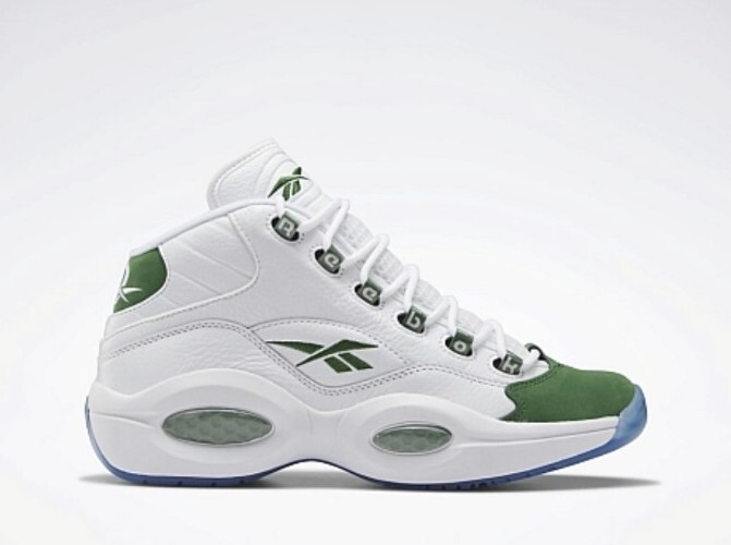 Reebok Question Mid White Green Allen Iverson Basketball