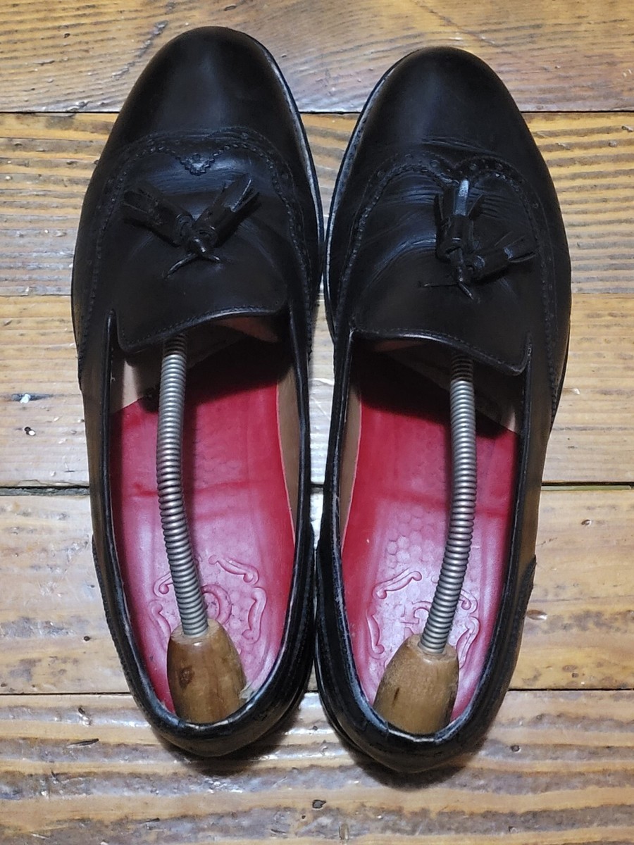 GRENSON Black Leather Tassel Loafers Shoes Men 9 Made In  display picture 1