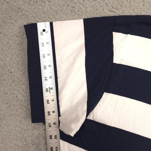 Carhartt WIP S/S Dampier T-Shirt Mens XXL Navy White Stripe Cotton Tee - Picture 6 of 11