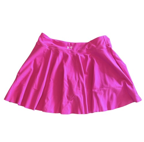 NWOT Under Armour Youth Large Pink Athletic Tennis Skirt With Built-In Shorts - Picture 2 of 4