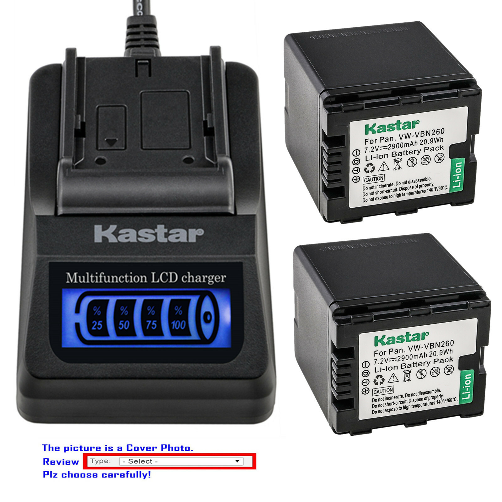 Kastar Decode Battery LCD Quick Charger for Panasonic VW-VBN260 HDC ...