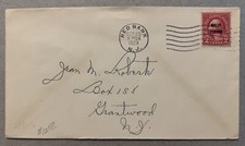 1928 RED BANK NEW JERSEY COVER MOLLY PITCHER STAMP SENT TO GRANTWOOD