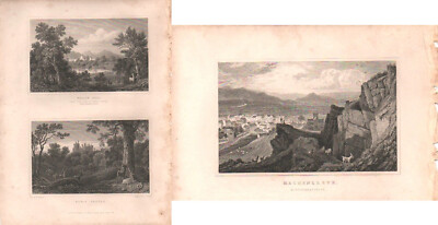 MONTGOMERYSHIRE GRUPPE X 3 NACH H GASTINEAU EX WALES ILLUSTRIERT UM 1830 & 1831