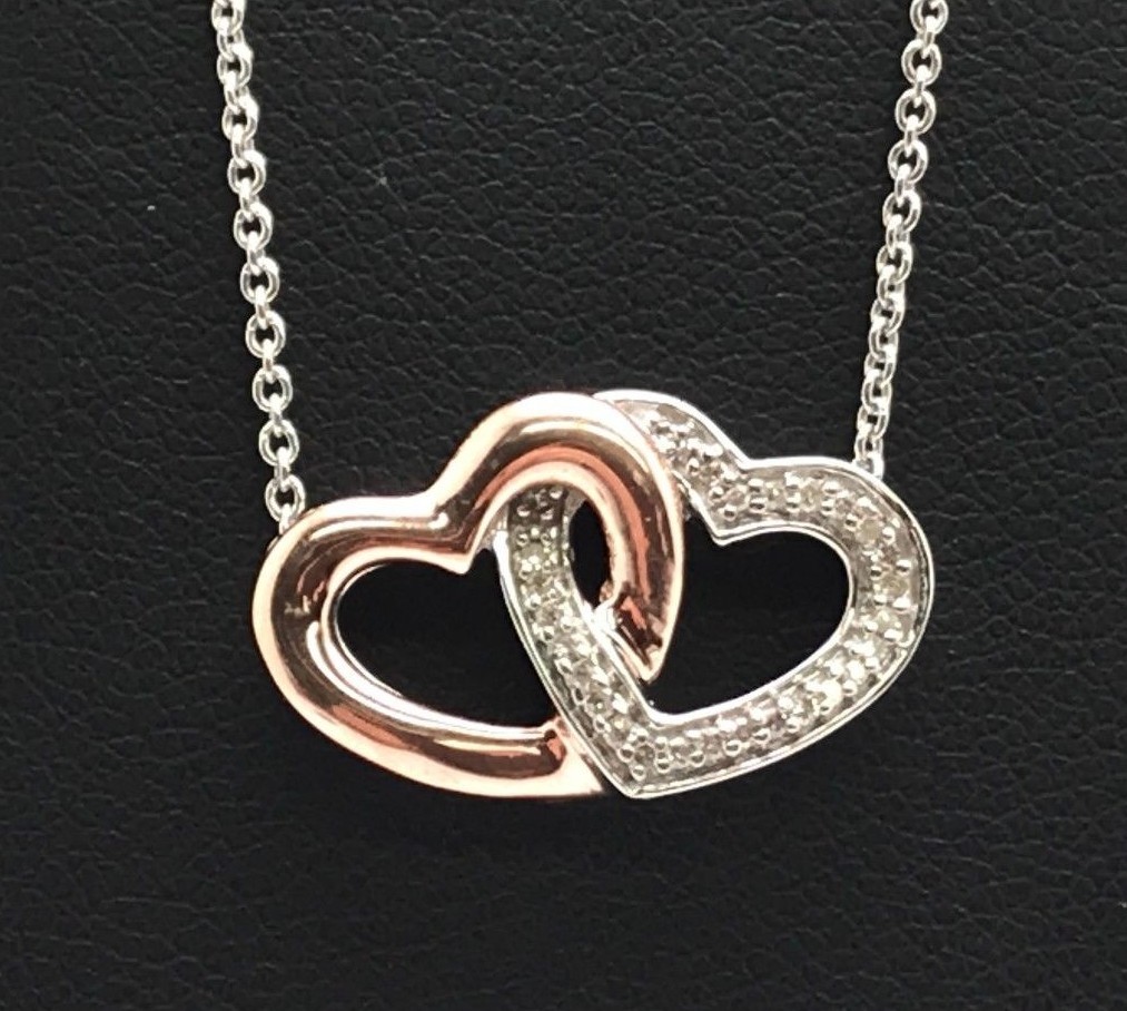【STONEHENgE】Silver Material Two Heart Necklace SC1778 Amazon.com: Amazon Essentials Sterling Silver Two Tone