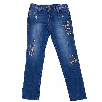 【FETICO】FLOWER EMBROIDERED WIDE JEANS FETICO(フェティコ)のFLOWER EMBROIDERED WIDE JEANS(デニム)の