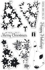 Hero Arts Stamps - Color Layering Poinsetta Christmas Tree, NEW