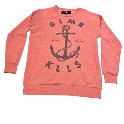 Glamour Kills Crewneck Sweatshirt Women s Medium Pink All Time Low Emo Warped