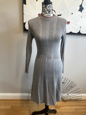 60s ModVintage Knitted Gray Sweater Midi Dress