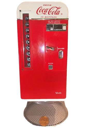 Vintage 1994 Vendo Coca Cola Diecast Metal Musical Bank Vending Machine -