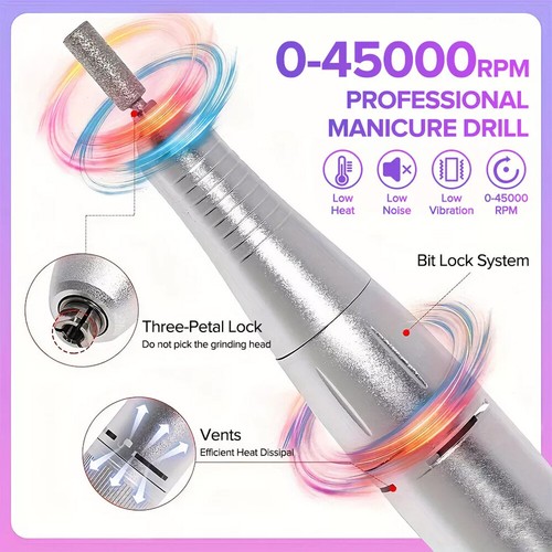 Electric Nail Drill Machine Portable Rechargeable Manicure Pedicure LCD 45000RPM - Picture 33 of 48