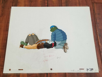 TMNT Casey Jones & Leonardo Animation Production Art Cel