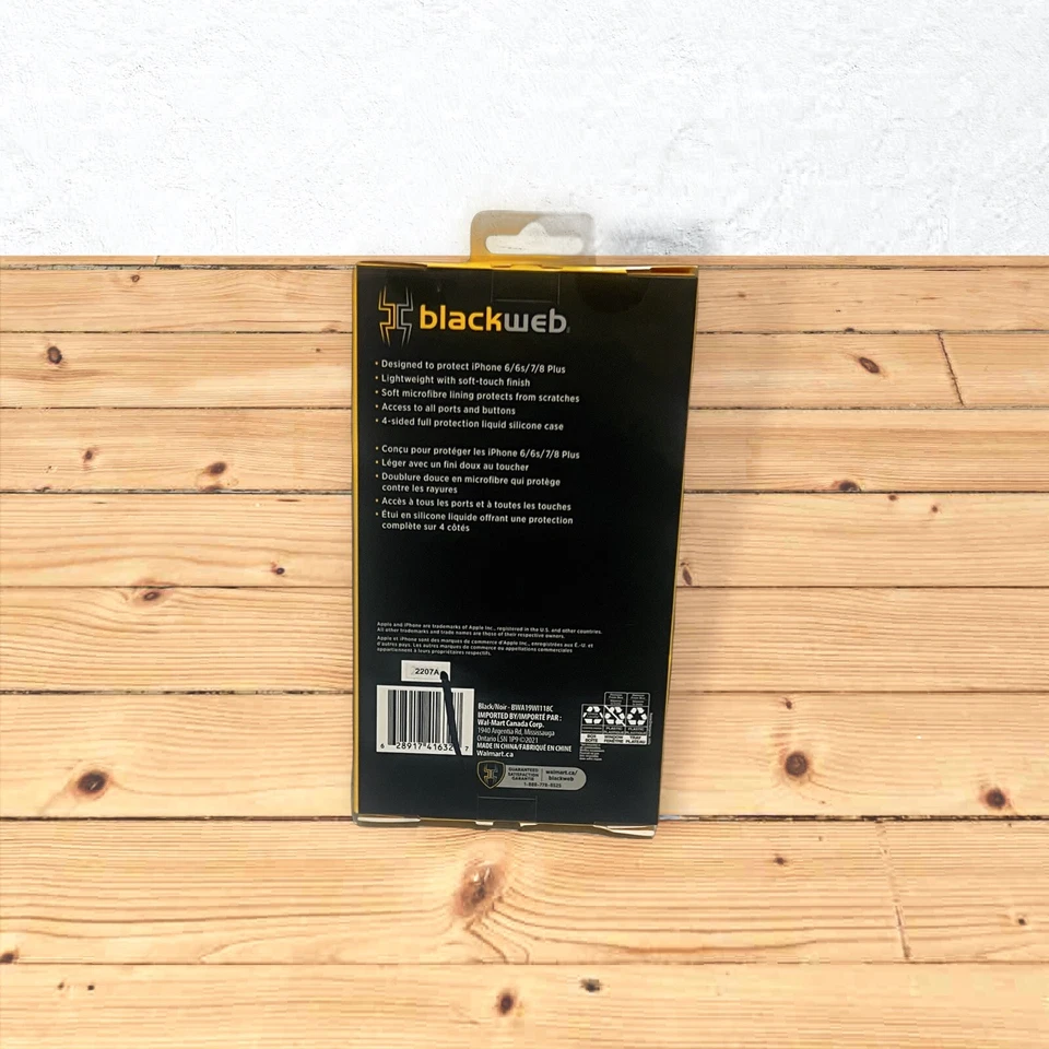 Silicone phone case for apple iphone 6 6s 7 8 PLUS Blackweb lightweight - Image 2 of 2