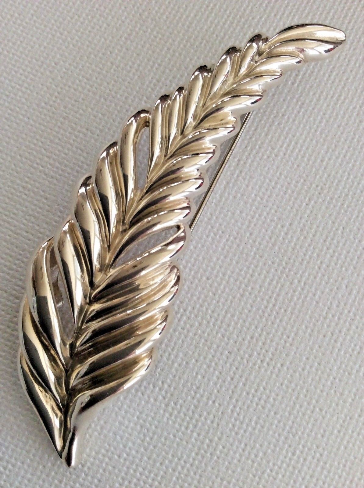 Rare Vintage TIFFANY & CO. Fern Leaf Feather Pin Brooch Sterling Silver 925