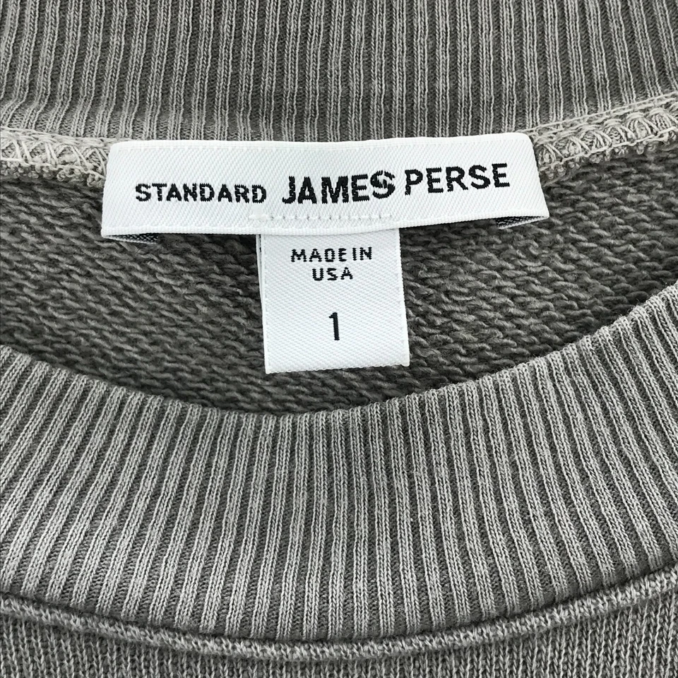 Camisa masculina James Perse pequena S 1 cinza desbotada manga curta algodão casual - Imagem 3 de 4