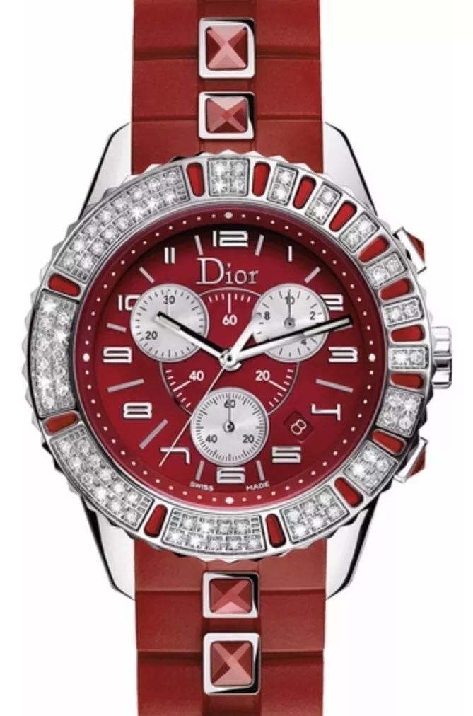 MONTRE CHRONOGRAPHE CHRISTIAN DIOR CHRISTAL SAPHIR ROUGE DIAMANT CD11431BR001