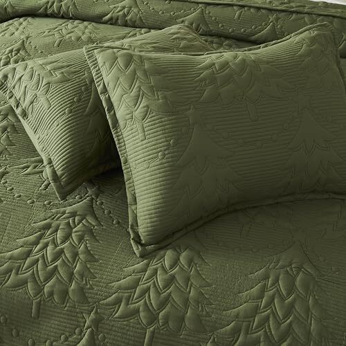 Olive Christmas Oversized Size Quilt Bedding Sets with California King
