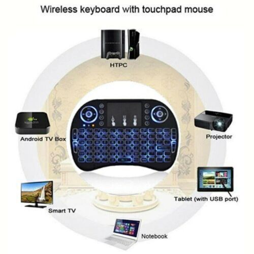 Funk Tastatur i8 Touchpad PC Wireless Keyboard Backlit Deutsch LED Keypads FB - Bild 4 von 11
