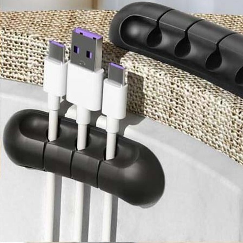 3 Löcher Selbstklebender Kabelhalter Desktop Silikon Draht Clip Kabelwickler (Sc - Afbeelding 5 van 8