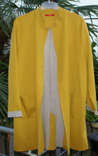 S.OLVER Jacke Longjacke Shirtjacke stretch senfgelb grau Gr. 40 NEU OVP 89,00 €