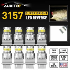8X White 3157 3457 3057 Backup Reverse Tail Turn Signal LED Light Bulbs DRL Lamp