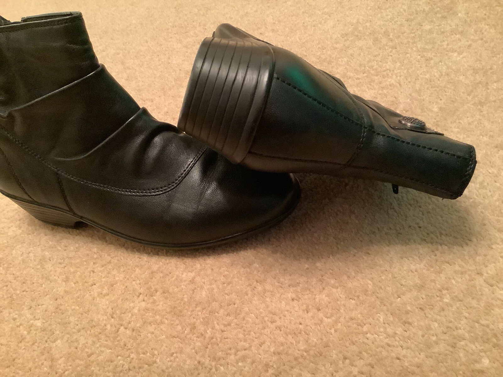 PAVERS Ladies Womens Boots Size 4 EU 37 Black Ankle Leather Boot eBay